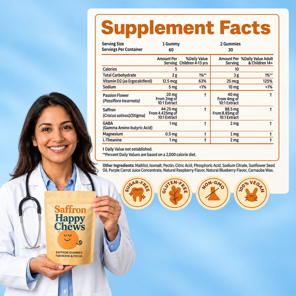 Saffron Support Supplement for School Focus
